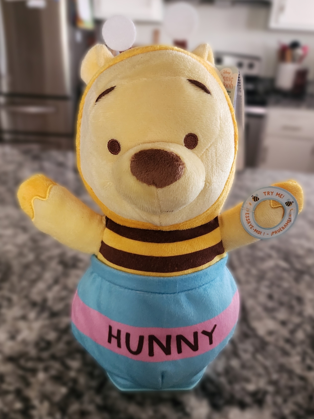 Disney Winnie the Pooh Plush in Yellow, Blue & Pink